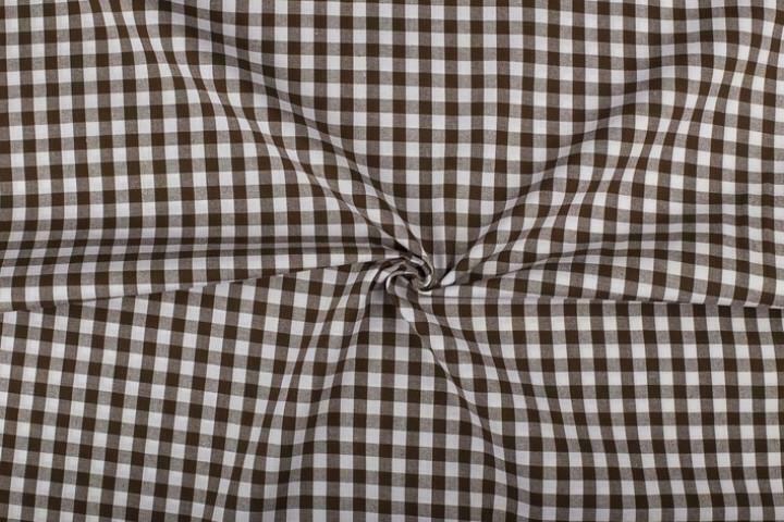 Ruitjesstof bruin wit geruit - 10mm geruit, Hobby en Vrije tijd, Stoffen en Lappen, 120 cm of meer, 200 cm of meer, Bruin, Nieuw
