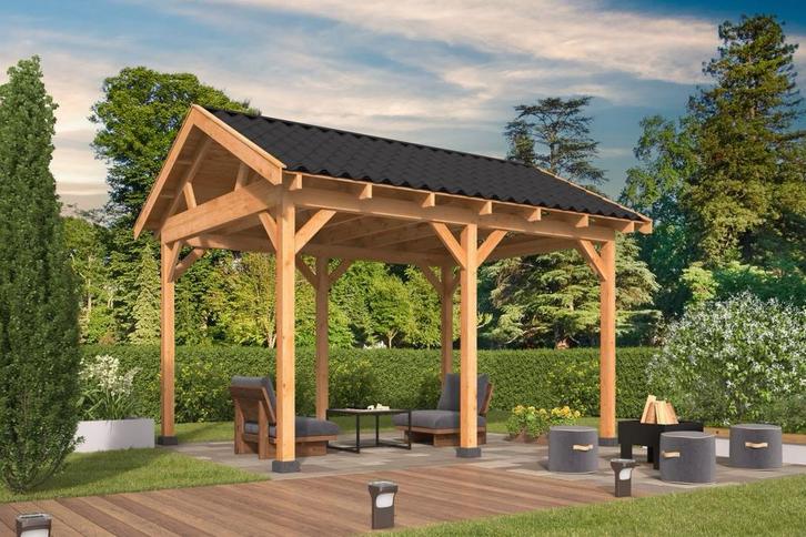 Zadeldak Douglas Overkapping 450 x 300cm - Bouwpakket, Huis en Inrichting, Woonaccessoires | Overige