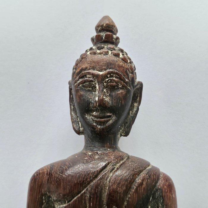 Oud-Siamese of Laotiaans Hout Zittende Boeddha op Troon, Antiek en Kunst, Antiek | Overige Antiek