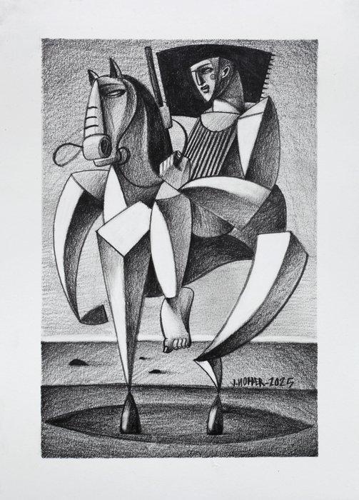 Jone Hopper - Le cavalier (étude), Antiek en Kunst, Kunst | Designobjecten