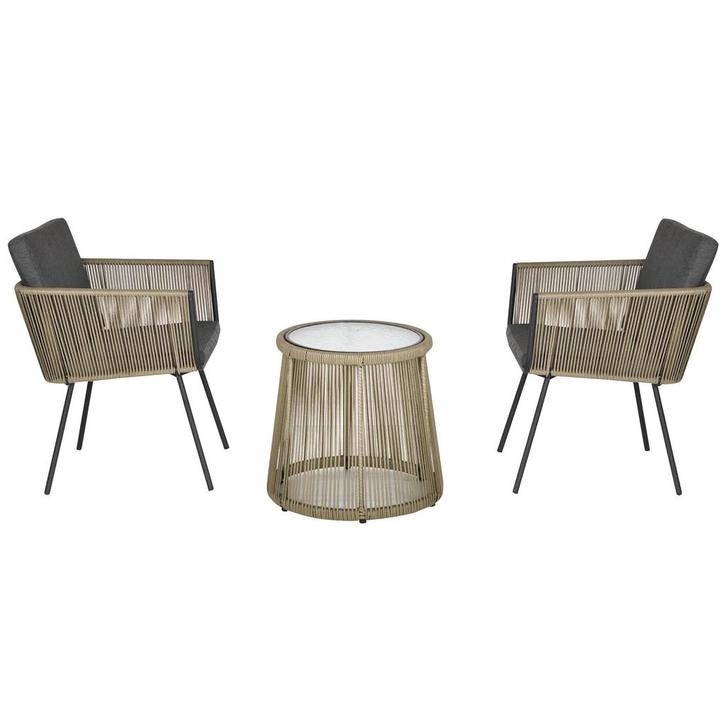 3-delige Zitgroep, 2 Stoelen, Bijzettafel, Zit- & Rugkussens, Tuin en Terras, Overige Tuin en Terras, Nieuw, Verzenden