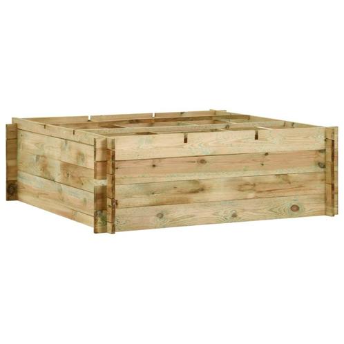 vidaXL Plantenbak 120x120x40 cm geïmpregneerd grenenhout, Tuin en Terras, Bloembakken en Plantenbakken, 100 cm of meer, Nieuw