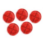 Set van 5 ronde waterpassen (66x11 mm, rood), Nieuw, Ophalen of Verzenden