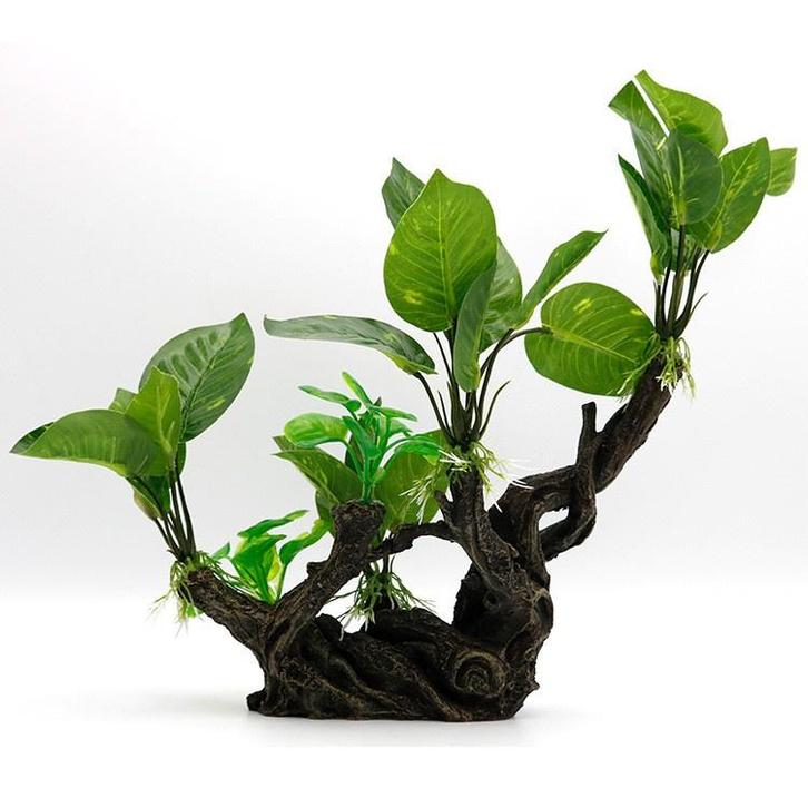 Kunstplanten op stronk / Aquarium decoratie  As-227, Dieren en Toebehoren, Vissen | Aquaria en Toebehoren, Plant(en), Steen of Hout