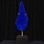 Lapis Lazuli Plaat op decoratieve messing basis - Hoogte: