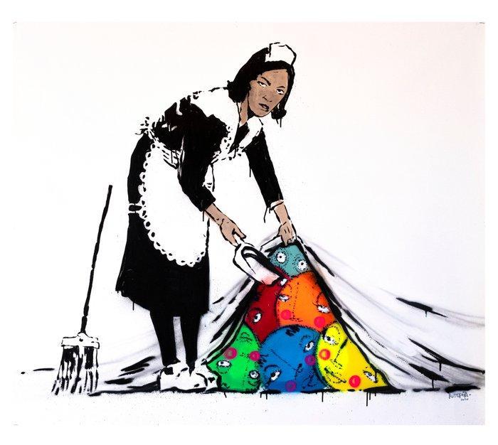 Utopia - Sweep It Under The Carpet ...OPS!! BUBBLES, Antiek en Kunst, Kunst | Designobjecten