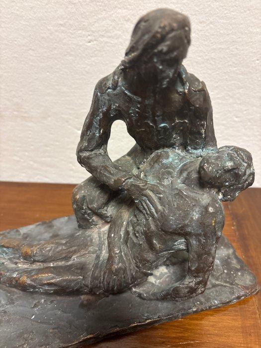 Luigi Teruggi - sculptuur, Pietà - 20 cm - Gepatineerd brons, Antiek en Kunst, Antiek | Boeken en Bijbels