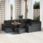 vidaXL Tuin Sofa Set 12 pcs Zwart poly rattan, Verzenden, Nieuw