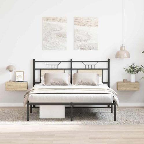 vidaXL Nachtkastjes 2 st 40x30x15 cm bewerkt hout sonoma, Huis en Inrichting, Slaapkamer | Nachtkastjes, Nieuw, Minder dan 45 cm