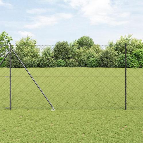 vidaXL Ketting Link Hek met 7 Piekpalen 1,5x10 m, Tuin en Terras, Schuttingen, Nieuw, IJzer, Verzenden