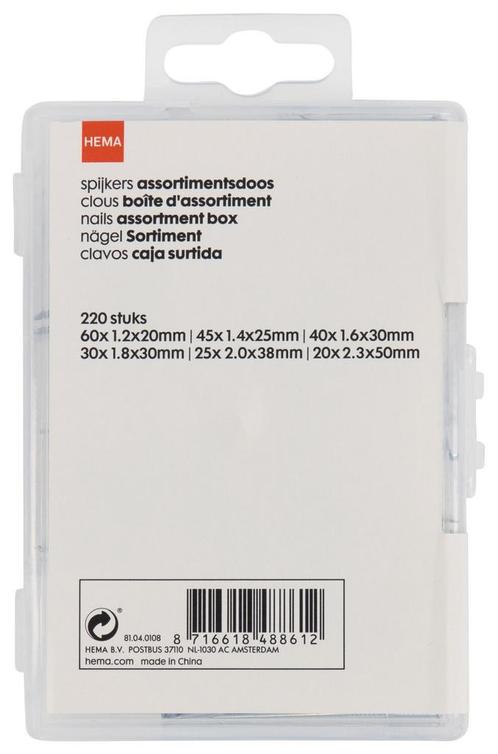HEMA Spijkers 11.5x8cm - 220 stuks, Doe-het-zelf en Verbouw, IJzerwaren en Bevestigingsmiddelen, Nieuw, Verzenden
