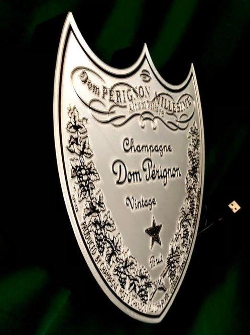 Tribute to Dom Perignon Champagne Silver Label - Reclamebord, Verzamelen, Wijnen