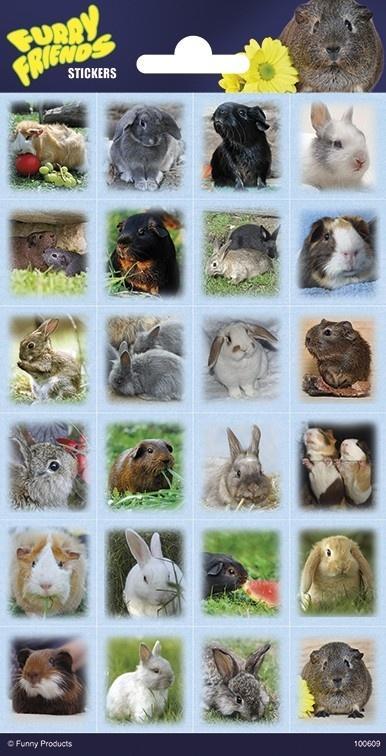 Konijnen En CaviaS Stickers Klein, Hobby en Vrije tijd, Feestartikelen, Nieuw, Verzenden