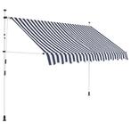 vidaXL Luifel handmatig uittrekbaar 250 cm blauw en witte, Tuin en Terras, Zonneschermen, Verzenden, Nieuw