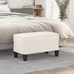 vidaXL Bankje 70x35x41 cm kunstleer crèmekleurig, Verzenden, Nieuw, Leer, Minder dan 150 cm