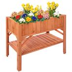 Hoge plantenbak met legplank 119x53x90cm - bruin