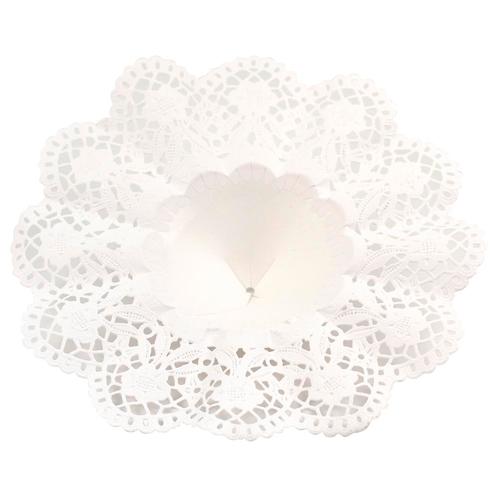 Biedermeier-manchetten, papier, wit, 10 cm. ø/23 cm. Pak25st, Huis en Inrichting, Woonaccessoires | Kunstplanten en Kunstbloemen