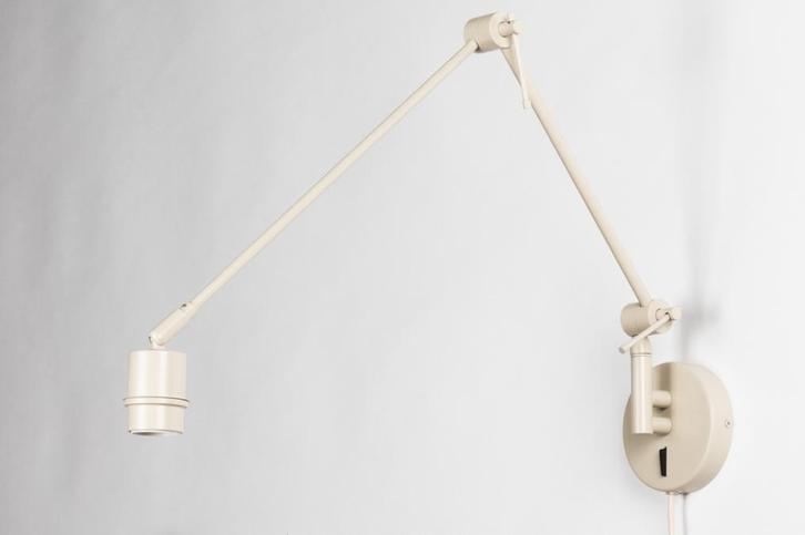 Rietveld Wandlampen - Beige, Zand - Metaal, Huis en Inrichting, Lampen | Hanglampen, Verzenden