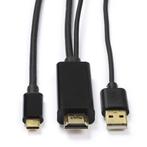 USB C naar HDMI kabel | Roline | 2 meter, Computers en Software, Pc- en Netwerkkabels, Verzenden, Nieuw