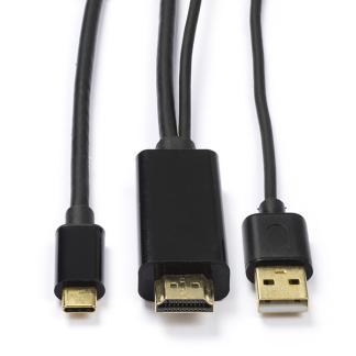 USB C naar HDMI kabel | Roline | 2 meter, Computers en Software, Pc- en Netwerkkabels, Nieuw, Verzenden