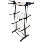 Aqua Laser Droogrek 3 Lagen Inklapbaar Droogtoren Zwart Hout, Verzenden, Nieuw