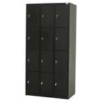 Nieuwe metalen locker | 12 deurs - 3 delig | kluisje | zwart, Huis en Inrichting, Kasten | Lockerkasten, Nieuw, Modern, Ophalen of Verzenden