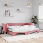 vidaXL Slaapbank onderschuifbed en matrassen 80x200 cm, Huis en Inrichting, Eenpersoons, Verzenden, Nieuw, 80 cm