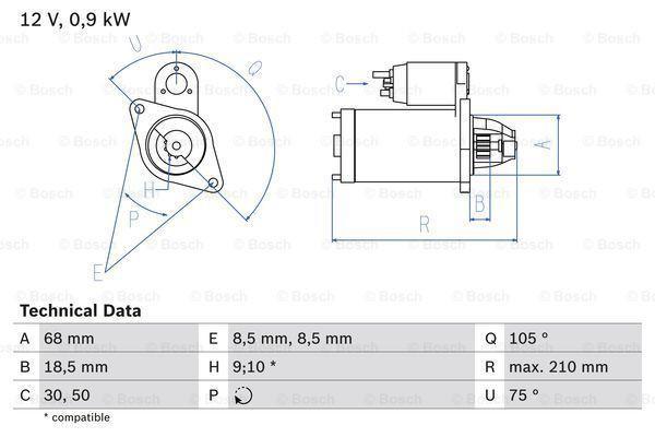 Startmotor / Starter CHEVROLET AVEO /,KALOS (1.4,1.4 16V), Auto-onderdelen, Motor en Toebehoren, Nieuw, Ophalen of Verzenden