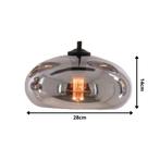 Hanglamp 5-Lichts Mix | Rookglas | Industrieel | Smoke