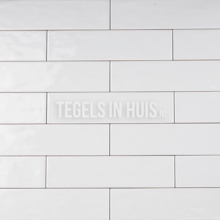 Wandtegel cottage 7,5x30 glans wit handvormlook met rechte, Doe-het-zelf en Verbouw, Tegels, Wandtegels, Nieuw, 10 m² of meer