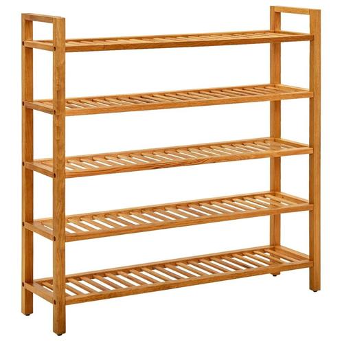 vidaXL Schoenenrek met 5 schappen 100x27x100 cm massief, Huis en Inrichting, Kasten | Schoenenrekken, Nieuw, Verzenden