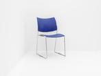 Kantinestoel - Casala Curvy - kunststof - blauw - slede, Huis en Inrichting, Stoelen, Ophalen of Verzenden, Gebruikt