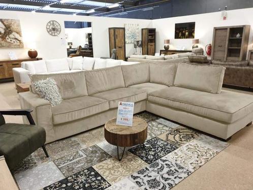 Hoekbank Follega - hoekbanken - Beige, Huis en Inrichting, Banken | Sofa's en Chaises Longues, Nieuw, Stof