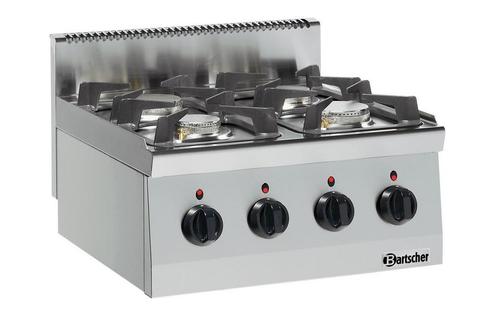Bartscher Gasfornuis Serie 600 | 4-pits | 19 kW | Tafelmodel, Zakelijke goederen, Horeca | Keukenapparatuur, Nieuw in verpakking