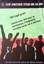 STOP APARTHEID STEUN UDF EN ANC op vintage poster (Posters), Verzamelen, Verzenden, Nieuw, Overige onderwerpen, Met lijst