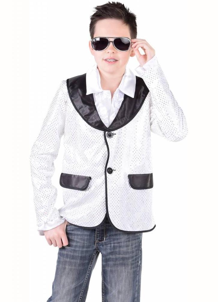 Colbert wit pailletten kind, Kleding | Heren, Carnavalskleding en Feestkleding, Nieuw, Ophalen of Verzenden