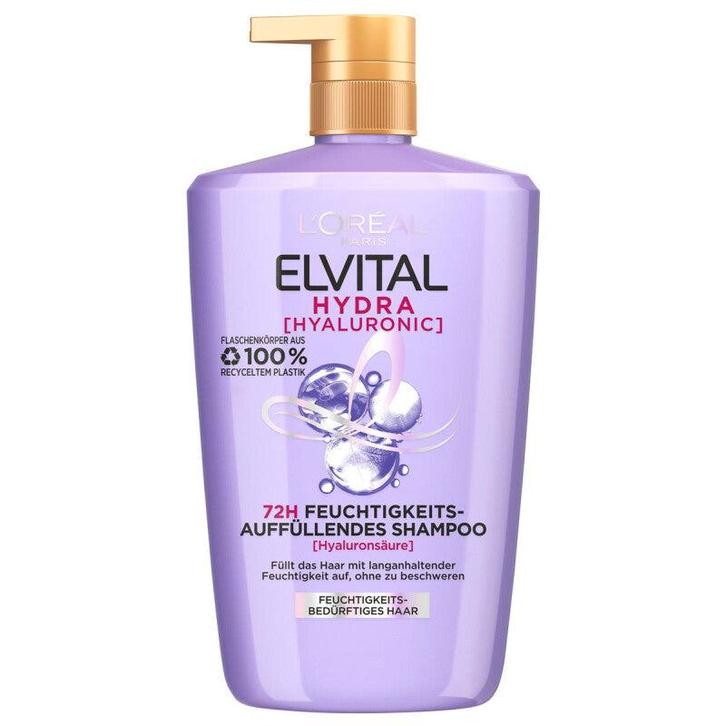 LOréal Paris Elvital Hydra Hyaluronic Shampoo 1000 ml, Sieraden, Tassen en Uiterlijk, Uiterlijk | Haarverzorging, Nieuw, Verzenden