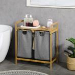 Wasmand – Elegant Living - Bamboe - Twee waszakken - Wit, Ophalen of Verzenden, Nieuw