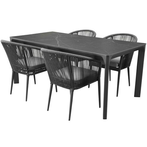 Dora Lissabon dining tuinset 180x90xH75cm  5 delig, Tuin en Terras, Tuinsets en Loungesets, Nieuw, Ophalen of Verzenden