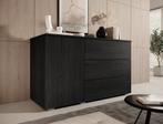 Dressoir zwart eiken 111cm Opbergkast Kast