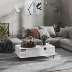 vidaXL Salontafel 103,5x60x35 cm bewerkt hout hoogglans wit, 100 tot 150 cm, Verzenden, Nieuw, 50 tot 100 cm