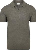 Profuomo Poloshirt Linen Blend Olijfgroen maat L Heren, Verzenden, Nieuw, Maat 52/54 (L), Profuomo