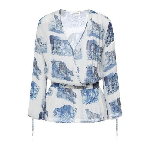 Silvian Heach • witte blouse met katten • 36 (IT42), Kleding | Dames, Tops, Wit, Nieuw, Maat 36 (S), Verzenden