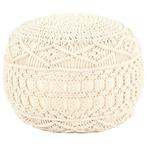 vidaXL Poef macramé handgemaakt 45x30 cm katoen, Verzenden, Nieuw