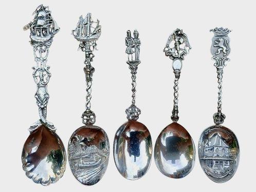 Set of five silver occasion spoon - 262 grams ( late 19th, Antiek en Kunst, Antiek | Goud en Zilver