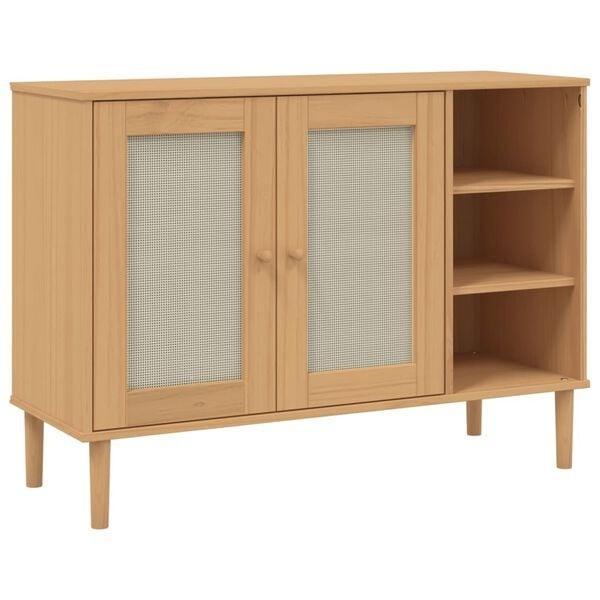 Grenen Dressoir SENJA - Massief Hout Retourdeal - Landeli..., Huis en Inrichting, Kasten | Dressoirs, 100 tot 150 cm, 25 tot 50 cm