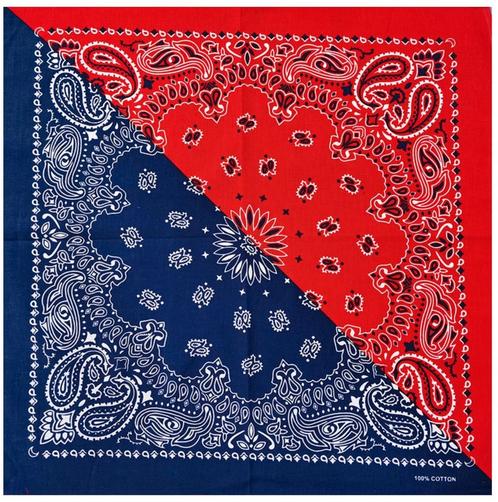 Fako Fashion® - Paisley Bandana - Half/Half - Duo - Navy, Kleding | Heren, Mutsen, Sjaals en Handschoenen, Verzenden