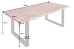 Massief houten eettafel GENESIS 200cm bruin gevlamd acacia, Ophalen of Verzenden, Nieuw