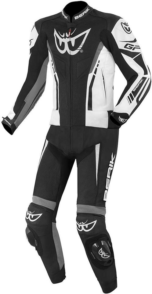 Berik Monza Zwart Wit Grijs 2-Delig Motorpak, Motoren, Kleding | Motorkleding, Heren, Nieuw met kaartje, Combipak, Verzenden