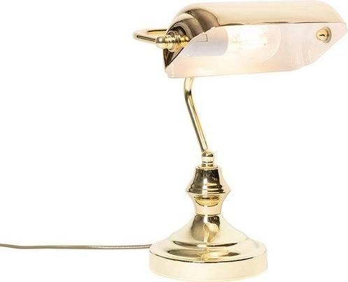 QAZQA Tafellamp Banker - Messing, Huis en Inrichting, Woonaccessoires | Overige, Verzenden
